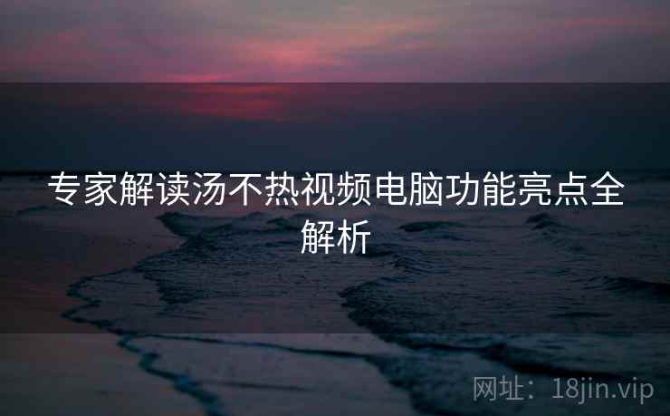 详细阅读:专家解读汤不热视频电脑功能亮点全解析 专家解读汤不热视频电脑功能亮点全解析